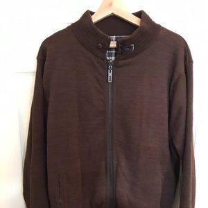 Mens Gramicci Reversible Cotton Zip Up Sweater, Size S - Brown.